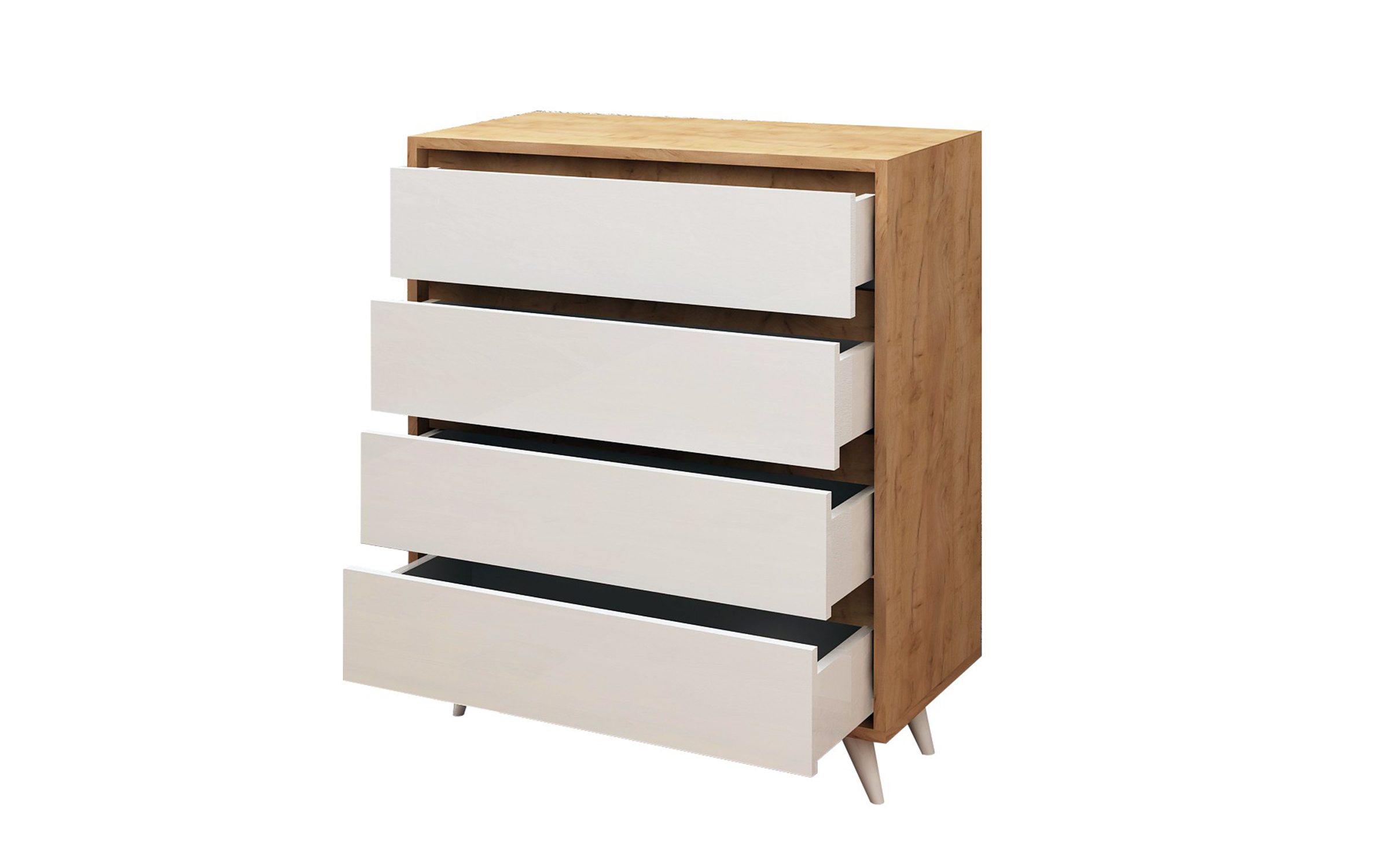 Comoda Sivera, stejar + alb  3